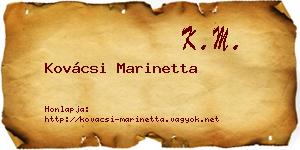 Kovácsi Marinetta névjegykártya